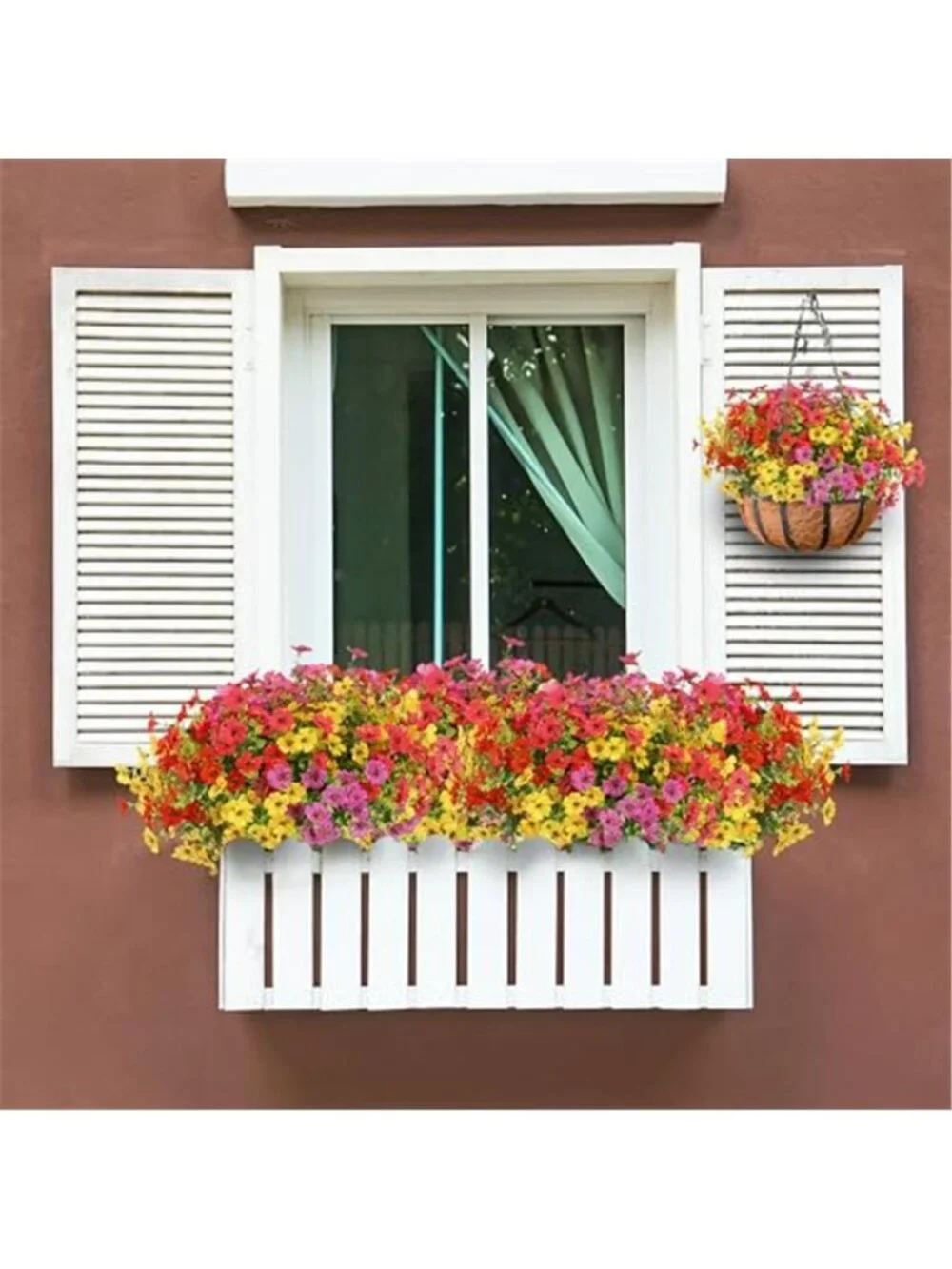 12 Bundle Faux Silk Daisy Eucalyptus UV Resistant Outdoor Fake Flowers Decor